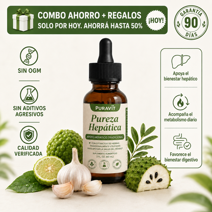 PURAVIT™ | Apoyo Hepático Natural para Sentirte Más Liviano y Equilibrado